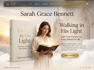 Homepage screenshot of Sarah Grace Bennett's author website